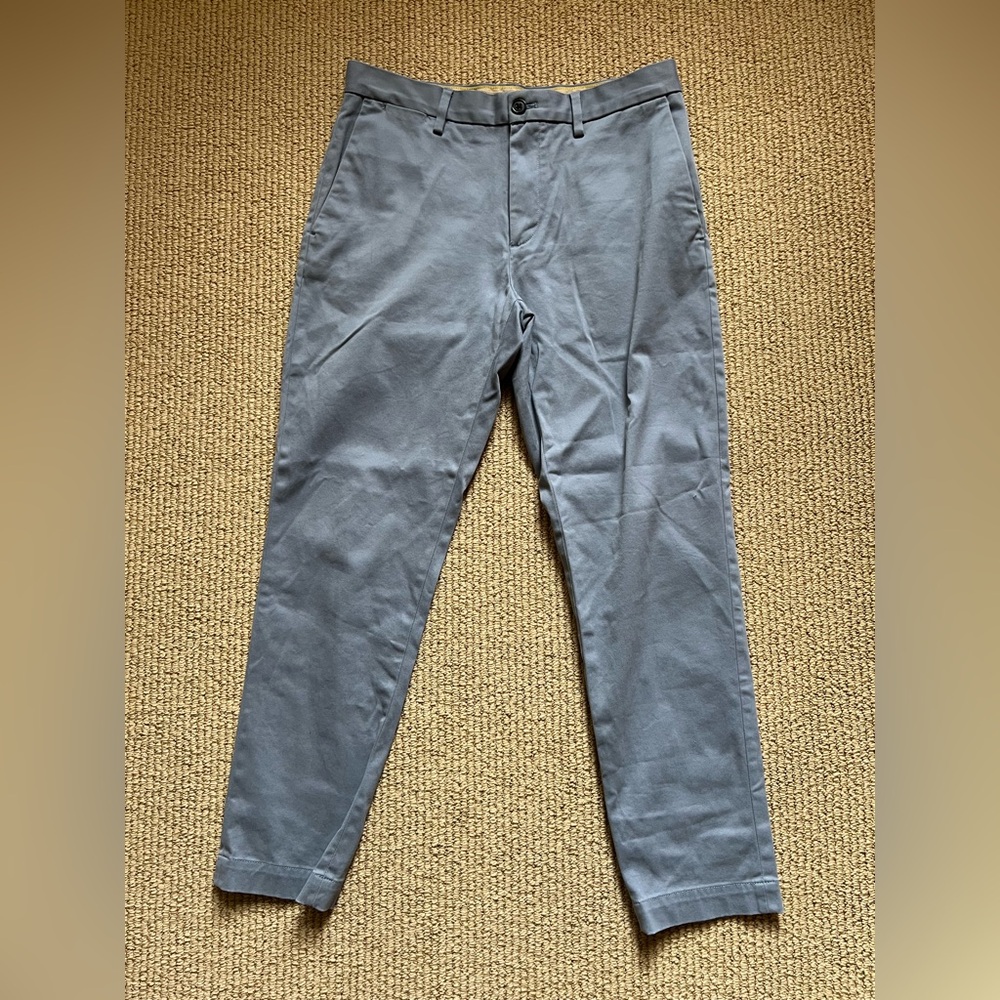 Banana Republic Men's Grey Blue Cotton Chino Pants Slacks 30x30 Tapered Fit EUC